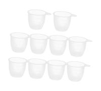 Ipetboom 10pcs Transparent Plastic Rice Measuring Cups Graduated Non-Stick Mixing Cups for Dry Liquid Ingredients Lightweight Kitchen Tool for Cooker Baking