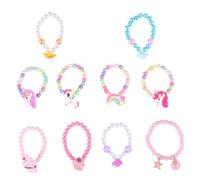 Ipetboom 10pcs Unicorn Bracelets Rainbow Ice Chain Bead String Wristlets Boys and Girls Cartoon Jewelry for Girls Proud Accessories