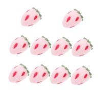 Ipetboom 10pcs Wool Felt Crafts Strawberry Shape DIY Adornment Handmade Decorations for Holiday Festive Party Christmas Year