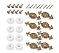 Ipetboom 10pcs Zinc Alloy Drawer Knobs Handles for Furniture Cabinet Cupboard Wardrobe, Single-Hole Retro Style Antique Green and White Finish, Suitable for Kitchen and Closet Doors