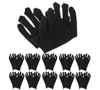 Ipetboom 12 Pairs Black Thickened Cotton Labour Protection Gloves, Size L, Sturdy Hand Safety Work Gloves for Industrial, Warehouse, and Painting Use