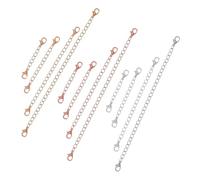 Ipetboom 12 Pcs Necklace Extender Chains Alloy Jewelry Extenders for DIY Craft Making Mixed Classic Gold Silver Rose Gold Colors Fade-Resistant Bracelet and Pendant Extension