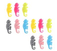 Ipetboom 12-Piece Silicone Chameleon Wine Glass Charms Fun Drink Markers for Parties Colorful Animal Design for Cocktails and Bar Decorations