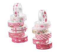 Ipetboom 12 Rolls Valentine’S Day Pink Washi Tape Set, Multi-Purpose Decorative Adhesive Paper Tape for Scrapbooking, Crafting, and Wrapping