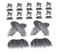 Ipetboom 12 Sets Halloween Beard Prop Beard Decorations Fake Mustache Holiday Fake Eyebrows False Mustaches Eyebrow Novelty Halloween Party False Grey