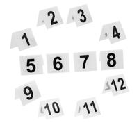 Ipetboom 12pcs Acrylic Double-sided Number Markers for Detective Party Game Supplies Reusable Table Tents with Black Numbers Versatile Crime Scene Props and Party Game Accessories