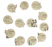 Ipetboom 12pcs Animal Themed Milestone Cards Lightweight Growth Discs for Newborns for Showers Gender Reveals Safe Wood Milestone Signs