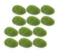 Ipetboom 12pcs Artificial Moss Rock Fake Stone Moss Rocks Foam Realistic Look Design Not Easy to Deform Versatile Decoration for Background and DIY Decoration