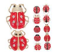 Ipetboom 12Pcs Cartoon Ladybug Brooch Pins Decorative Beetle Lapel Pins for Women Lightweight Insect Jewelry for Casual and Formal Outfits Charming Corsage Accessories