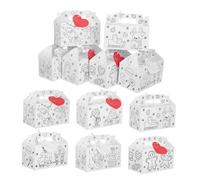 Ipetboom 12pcs Christmas Diy Coloring Treat Boxes Large Cardboard Candy Cookie Boxes Handle for Holiday Party Christmas Favor Coloring Tote