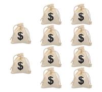 Ipetboom 12pcs Drawstring Money Bags Display Party Bag 4.72x3.93x0.20inch Cotton Linen Convenient to Store Small Items Easy to Close Beautiful Appearance for Theme Poker Party