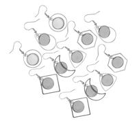 Ipetboom 12pcs Earring Making Supplies Earring Making Findings Parts DIY Teardrop Handmade Jewelry Findings Bezel Pendant Blank Bezel Pendant Base Silver