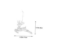 Ipetboom 12pcs Glittered Hollow Reindeer Christmas Tree Toppers Transparent Adornments with Onion Powder Coating Easy to Use Xmas Party Decorations for Homes Offices Hotels and Stores