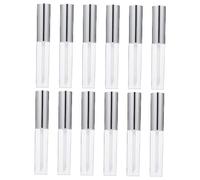 Ipetboom 12pcs Lip Gloss Storage Container Refillable Toothpaste Tube Kit Wand Dermal Empty Lip Gloss Container Pre Lip Gloss Storage Tube Fillers Tins Lip Liner Jam Empty Tube Mini Silver