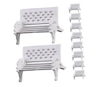 Ipetboom 12pcs Miniature Dollhouse Park Bench Models Medium Mini Chairs for Living Room Furniture Crafts Micro Garden Ornaments for Dollhouse Decoration and Creative