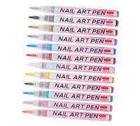 Ipetboom 12pcs Nail Polish Pens Nail Art Markers with Ergonomic Design Lightweight Portable for Fine Drawing Dots Lines Stripes