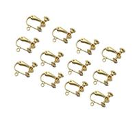 Ipetboom 12pcs Non-pierced Earrings for Lightweight Golden Flat Top with Hole DIY Jewelry Making Accessories Suitable for Party School Work Travel