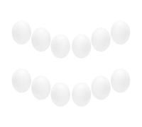 Ipetboom 12pcs Realistic Bird Eggs for Doves, White Plastic round Set