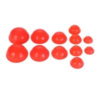 Ipetboom 12Pcs Red Silicone Vacuum Cupping Cups Set with Suction Therapy for Body Massage and Relief, Sturdy Cupping Device for Home Fitness and Relaxation