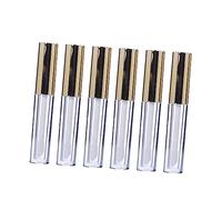 Ipetboom 12pcs Refillable Lip Gloss Tubes Golden Electroplated Caps Creative Round Empty Storage Containers for Lip Oil Balm and Liquid Blush