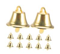 Ipetboom 12pcs Retro Metal Bells DIY Pendant Craft Ornaments for Christmas Tree Wind Chimes Home and Party Decorations Gold Hanging Bells