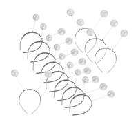 Ipetboom 12pcs Silver Glitter Antenna Headbands with Foam Martian Balls Flexible and Stable Hair Bands for Women Adults for Halloween Cosplay Party Accessories
