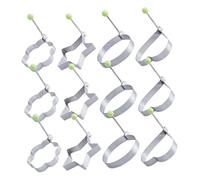 Ipetboom 12pcs Stainless Steel Egg Rings Set with Handles Non-Stick Fried Egg and Pancake Molds for Griddle Cooking Versatile Breakfast DIY Shapers for Omelettes Family-Friendly Kitchen