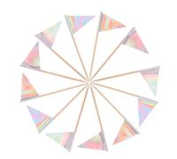 Ipetboom 12pcs Triangle Cake Flags Cocktail Picks for Party Fruits Sticks Dessert Cupcake Topper Sticks for Cheese Platters Wedding Birthday Buffet and Restaurant Decorations
