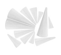 Ipetboom 12PCS White Polystyrene Foam Cones for DIY Crafts Assorted Solid Foam Bases for Christmas Tree Decorations Floral Cone for Holiday Art Projects and Festive Table Centerpieces
