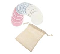 Ipetboom 13pcs Reusable Makeup Remover Pads Bamboo Fiber Double Layer Facial Puff Easy to Carry Mesh Bag