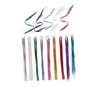 Ipetboom 14pcs Laser Wire Hair Extensions Chunky Glitter Mermaid Hair Fibres Synthetic Removable