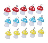 Ipetboom 15pcs Colorful Mushroom Charms Resin Earrings Pendants for Jewelry DIY Supply Multi-color Pendants for Necklace Keychain and Earrings Making Crafting Accessories