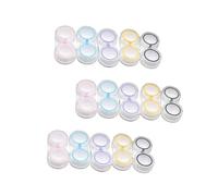 Ipetboom 15pcs Portable Dual Lens Storage Boxes Transparent Holder Case in Pink Blue Purple Yellow Black Compact for Travel and Daily Use
