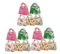 Ipetboom 15pcs Reusable Easter Tote Bags Handles Cute Bunny and Carrot Design for Boys and Girls Parties Candy Pouches for Treats and Festive Decor