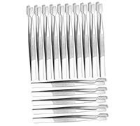 Ipetboom 15Pcs Stainless Steel Stamp Tongs Clips Non Magnetic Tweezers for Eyelash Grafting and Crafting Lightweight Durable Beak Shaped Tools for Home and Beauty Use