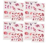 Ipetboom 16 Sheets Simulated Wound Patch Scars Tattoo Men Realistic Scar Sticker Prank Items Fake Tattoo Edges Bruise Stickers Face Fake Cuts Red
