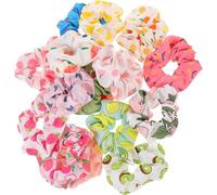 Ipetboom 16pcs Fruit Pattern Hair Ties for Women, Elastic Stretchy Scrunchies Large Ponytail Holders Strawberry Apple Banana Designs, Hair Accessories for Daily Use