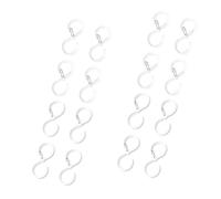 Ipetboom 16pcs Locking Curtain Hooks PP and Steel Wire Construction Drop Design for Bathroom and Kitchen Curtain Rods White and Transparent Mix Secure Hanging