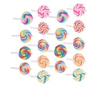 Ipetboom 18pcs Rainbow Lollipop Pendants for Jewelry Making Colorful Sugar Candy Charms with Fade-resistant Colors Creative DIY Necklace Accessories for Party and Daily Wear