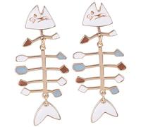 Ipetboom 1Pair Fish Bone Drop Earrings for Women Unique Creative Jewelry Funny Stylish Accessory present for Friends Versatile Outfit