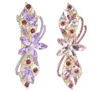 Ipetboom 1pair Floral Rhinestone Hair Clips for Women of Elegant Hair Barrettes for Parties and Weddings Lightweight and Comfortable