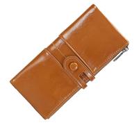 Ipetboom 1Pc Antique PU Wallet for Women Vintage Magnets Lady Purse with Smooth Zipper Stylish Khaki Leatherette Clutch for Everyday Use and Special Occasions
