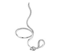 Ipetboom 1Pc Creative Snake Shaped Finger Ring for Women Fashionable Opening Design Silver Elegant Jewelry for Special Occasions Birthday present to Express Your Love