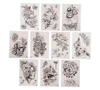 Ipetboom 1pc Flower Stickers Black Floral Temporary Decals for Body Art Creative Designs for Chest Arms Neck Legs Easy to Apply and Remove