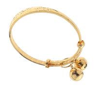 Ipetboom 1PC Hand Ring Stylish Imitation Gold Bracelet for Delicate Full Moon Blessings Bangle with Bell Inner Diameter for Showers and Birthdays