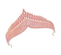 Ipetboom 1pc Herringbone Crown Wedding Headband Prom Hair Accessories Birthday Crown Stylish Crown Baroque Queen Crown Baroque Bridal Wedding Tiaras Womans Crown Bridal Headdress Pink Alloy