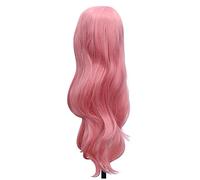Ipetboom 1pc Pink Cosplay Wig Long Curly Synthetic Hairpiece for Women Natural Looking Curly Wig for Dancing Party Stage Performance Comfortable and Ventilative
