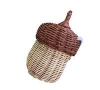 Ipetboom 1Pc Portable Rattan Basket Bag Creative Hand Woven Crossbody Pouch for Boys for Photography Props Cute Mini Travel Bag Natural Rattan Material
