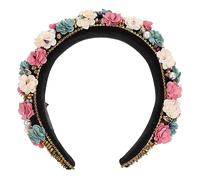 Ipetboom 1pc Retro Flower Hair Band Rhinestones for Weddings and Parties Elegant Wide Edge Bridal Headband for Women Hair Decor for Special Occasions