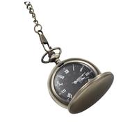 Ipetboom 1PC Retro Pocket Watch Classic Alloy Quartz Design with Smooth Finish Vintage Bronze Color Present for Men Women Elegant Chain Included for Easy Wear